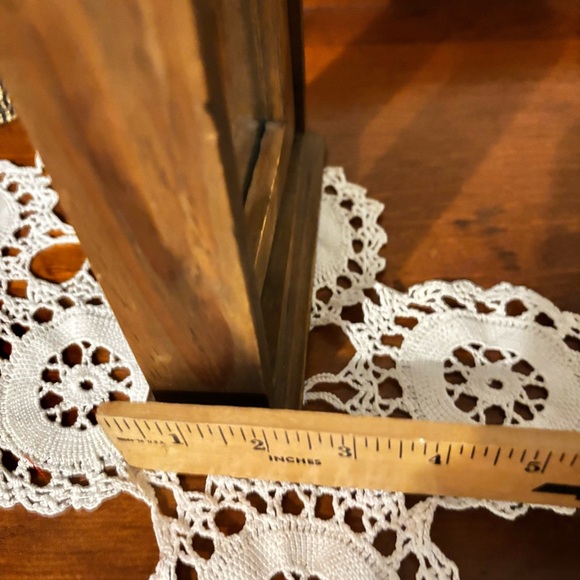 Vintage Swivel Photo Frame withh Iron Black Bears 3.5x5” Weathered Wood Rustic - Picture 10 of 10